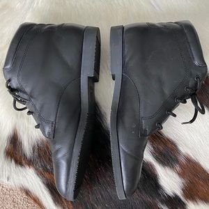 Vintage 90s Leather Danexx Lace Up Flat Heel Ankle Booties
